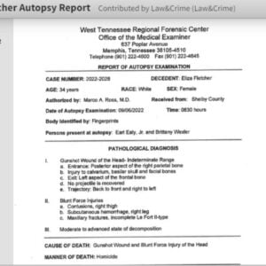 Eliza Fletcher Autopsy Report