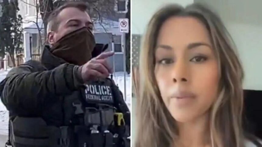 Massage therapist Sara Larson doxxing ICE agent news article