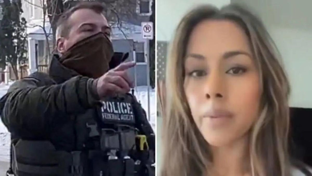 Massage therapist Sara Larson doxxing ICE agent news article